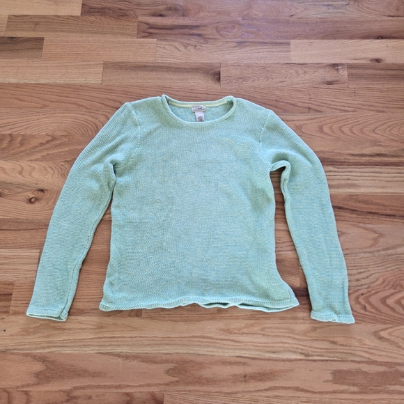 L.L. Bean Green Pullover Cotton Sweater Size Medium - Picture 1 of 5